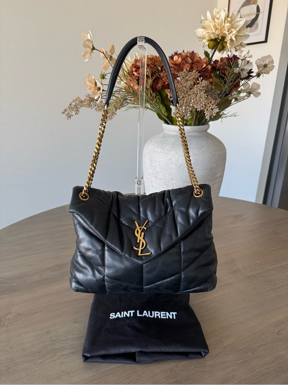Yves Saint Laurent Medium Black LouLou Puffer